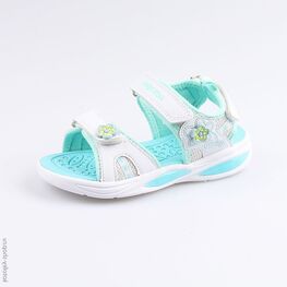 324016-13 Пляжная обувь с LED-подсветкой для девочки бел-бир