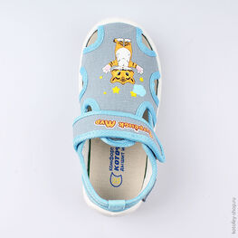221032-11 Сандалии текстильные для мальчики голубой фото №4