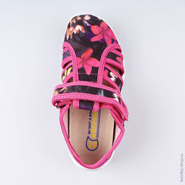 421030-11 Босоножки текстильные для девочки цве-фук фото №4