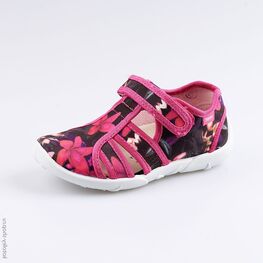 421030-11 Босоножки текстильные для девочки цве-фук