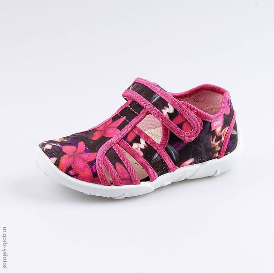 421030-11 Босоножки текстильные для девочки цве-фук