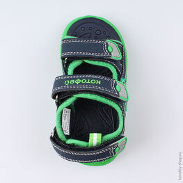 123010-14 Пляжная обувь с LED-подсветкой для мальчики син-зел фото №4