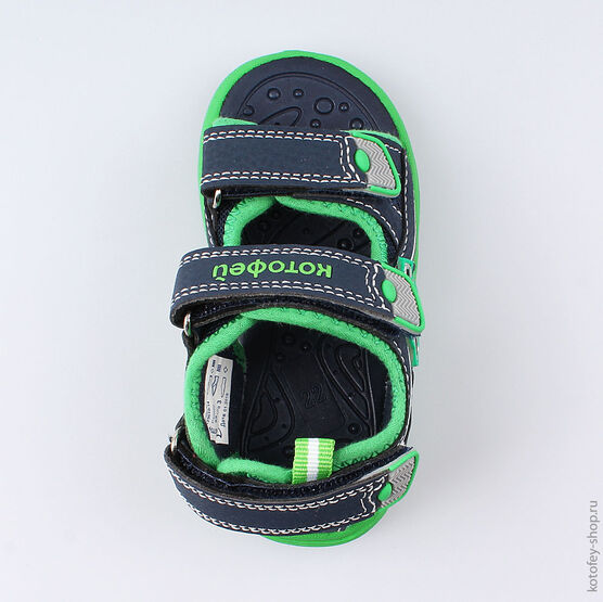 123010-14 Пляжная обувь с LED-подсветкой для мальчики син-зел фото №4