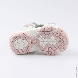 022099-22 Туфли летние для девочки срб-бел фото №3