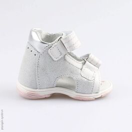 022099-22 Туфли летние для девочки срб-бел фото №2