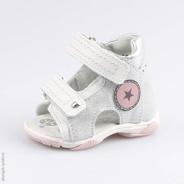 022099-22 Туфли летние для девочки срб-бел