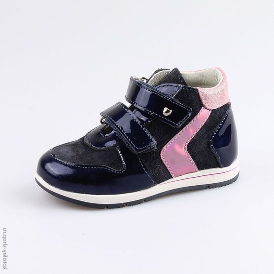 352165-29 Ботинки для девочки син-роз