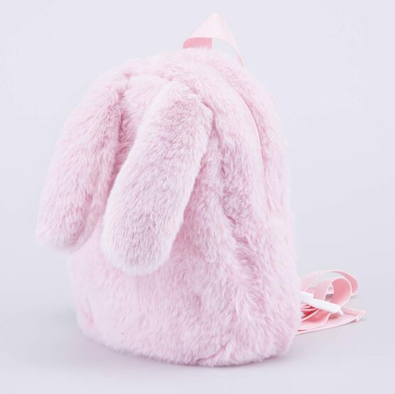 02810314-40 Пушистый рюкзак с ушками для девочки розовый фото №2