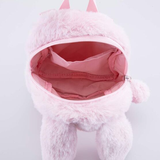 02810314-40 Пушистый рюкзак с ушками для девочки розовый фото №4