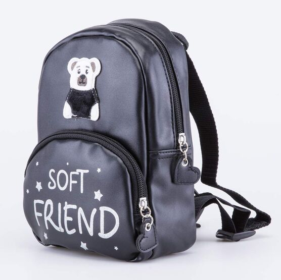 02810318-40 Рюкзак детский Мишка для девочки черный,серый фото №2