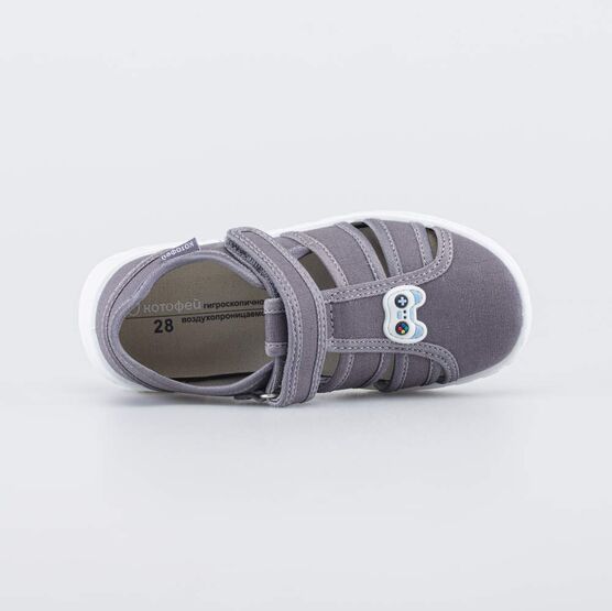 421123-11 Текстильная обувь для детей Джойстик для мальчики серый фото №4