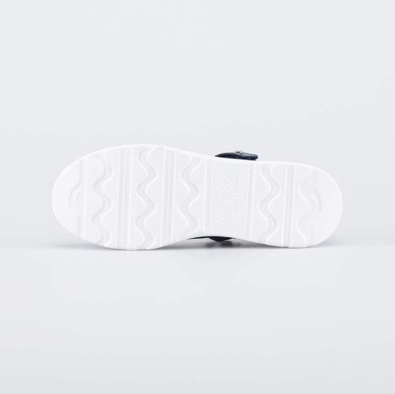 432167-21 Синие школьные туфли-балетки Сердечки для девочки синий фото №3