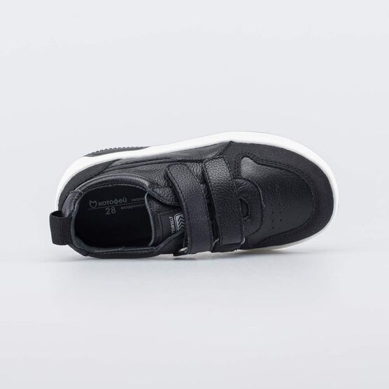 432169-21 Кожаные кеды-полуботинки для мальчика для мальчики черный фото №4