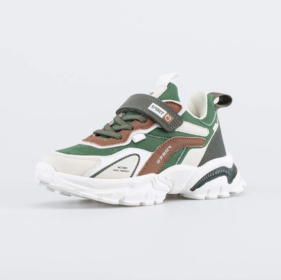 644386-73 Кроссовки для мальчика-подростка для мальчики оливковый + бежевый