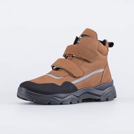 752212-31 Демисезонные ботинки на липучках для мальчики коричневый