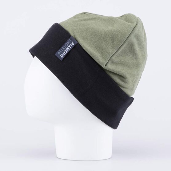 07711919-41 Шапка с отворотом для мальчика оливковый для мальчики черный + оливковый фото №2