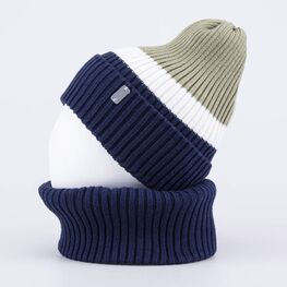 07711925-41 Шапка и снуд темно-синий для мальчики темно-синий фото №2