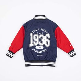 07757053-40 Куртка-бомбер для мальчика синий-красный для универсальные синий + красный фото №2