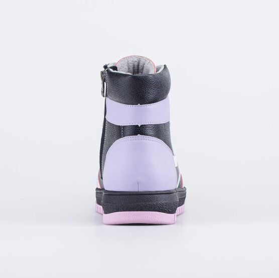 552328-44 Зимние ботинки с шерстяным мехом для девочки чер-роз фото №5