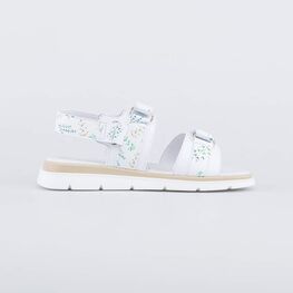 623026-21 Белые босоножки на липучках Цветы для девочки белый фото №2