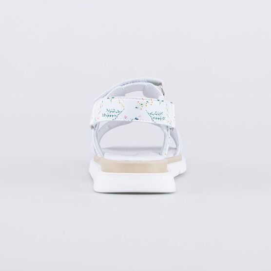 623026-21 Белые босоножки на липучках Цветы для девочки белый фото №5