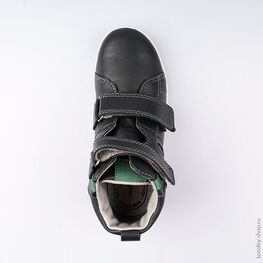 652109-21 Ботинки для мальчики сер-зел фото №4