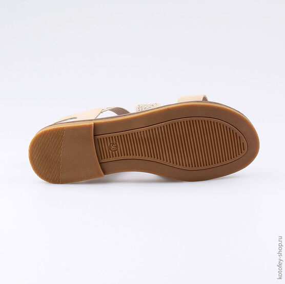 724009-21 Босоножки для девочки бежевый фото №3