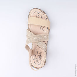 724009-21 Босоножки для девочки бежевый фото №4