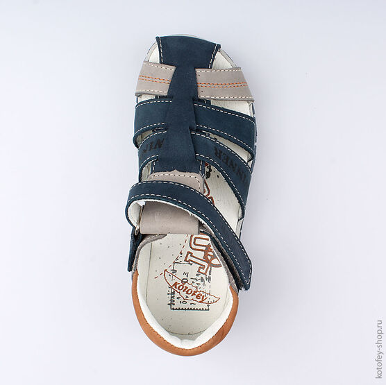 522112-22 Сандалии на липучке для мальчики синий фото №4
