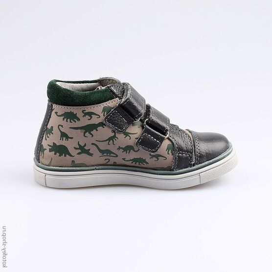 352163-21 Ботинки для мальчики сер-зел фото №2