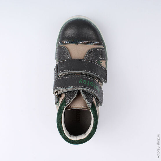 352163-21 Ботинки для мальчики сер-зел фото №4