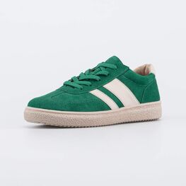 732400-22 Зеленые велюровые полуботинки-кеды для мальчики зеленый + бежевый