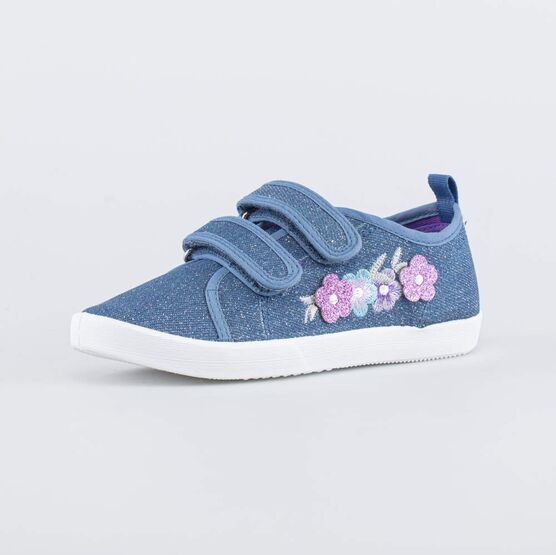 531266-11 Кеды на липучках для девочки голубой