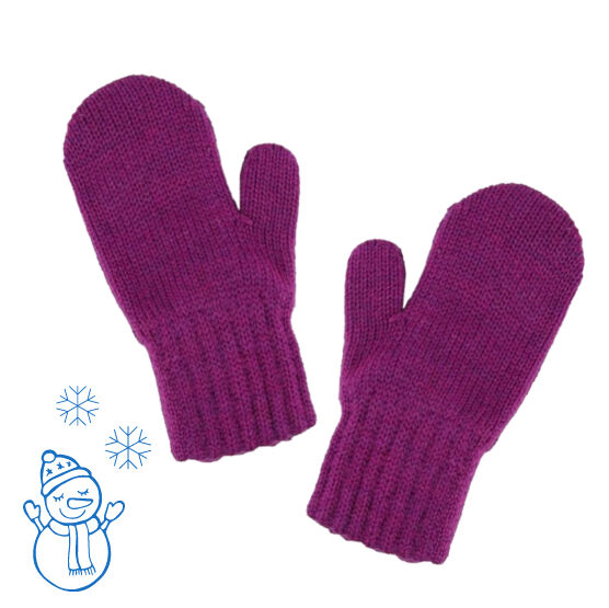 07821168-41 Теплые варежки для малышей ежевика для девочки ягодный