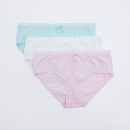 07855021-41 Трусики для девочки комплект 3 шт. белый+голубой+розовый для девочки бел-гол-роз