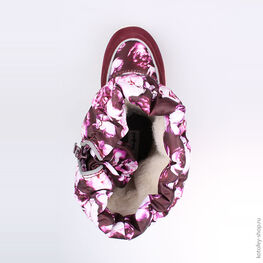 664919-42 Мембранные сапожки для девочки бордовый фото №4