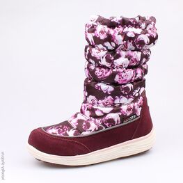 664919-42 Мембранные сапожки для девочки бордовый