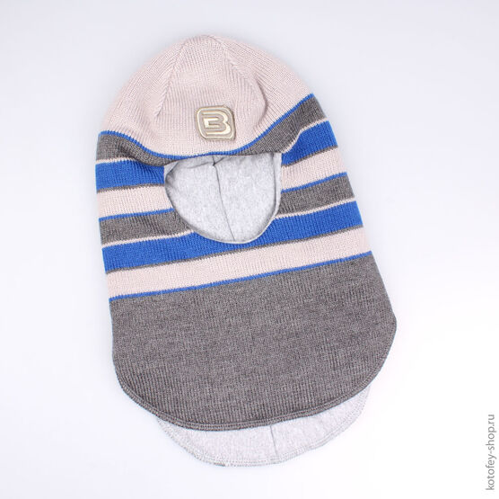 07711087-10 Шлем-капор зимний серый для мальчики серый