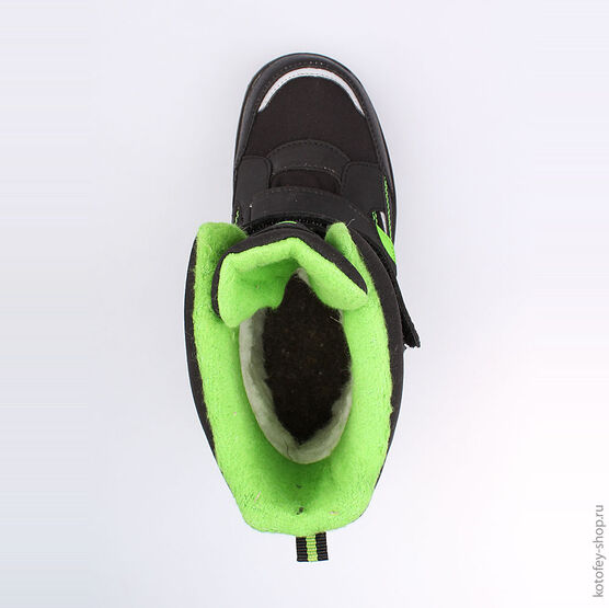 654954-41 Мембранные ботинки для мальчики чер-зел фото №4