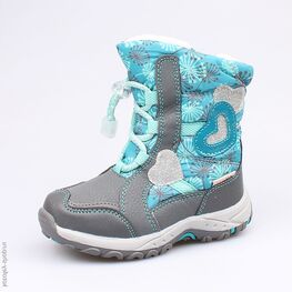 464917-41 Мембранные сапожки для девочки сер-бир