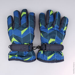 07722051-10 Перчатки детские для мальчики син-зел