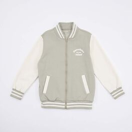 07808001-41 Трикотажная кофта-бомбер для девочки для девочки серый