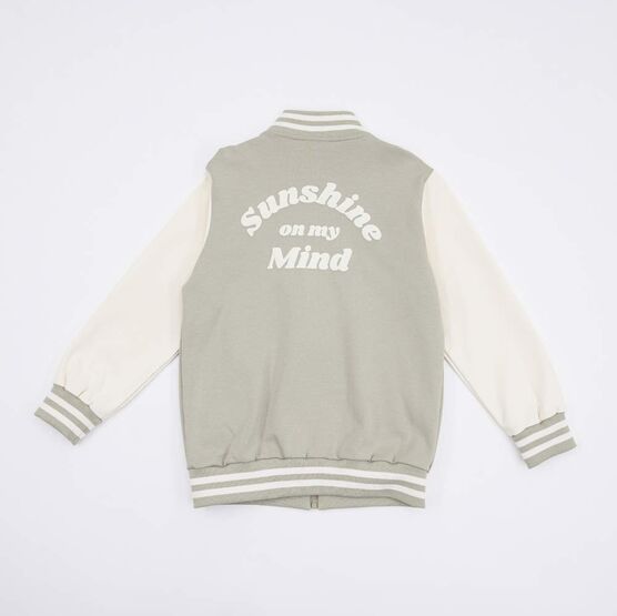 07808001-41 Трикотажная кофта-бомбер для девочки для девочки серый фото №2