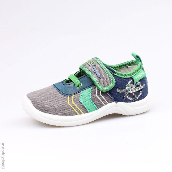 131104-11 Текстильная обувь для мальчики сер-зел