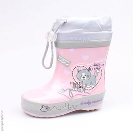 166066-11 Резиновые сапоги для девочки роз-сер