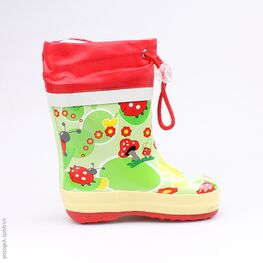 166075-11 Резиновые сапоги для девочки зел-кра фото №2