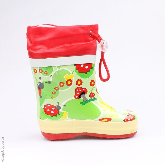 166075-11 Резиновые сапоги для девочки зел-кра фото №2