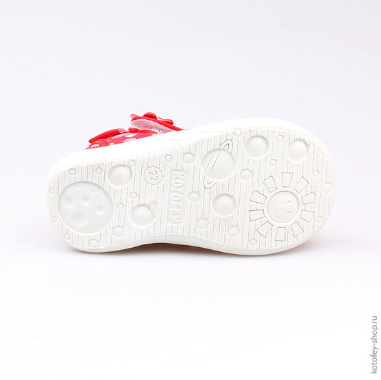 221036-11 Босоножки текстильные для девочки красный фото №3