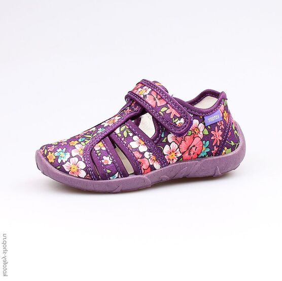 421019-12 Босоножки текстильные для девочки фиолетовый