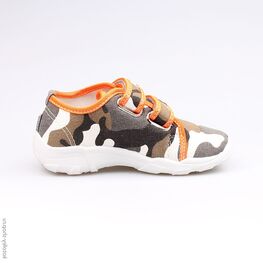 431104-12 Текстильная обувь для мальчики сер-ора фото №2